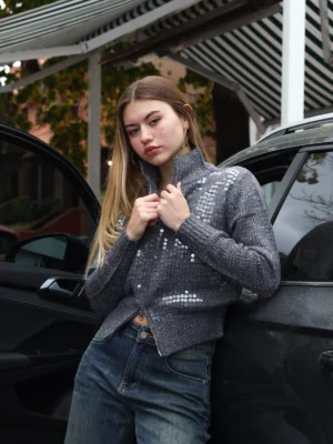 CA2401 Sweater con cierre y lentejuelas STAMFORD