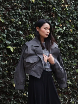 CA2426 Trench Gabardina Crop KIEV