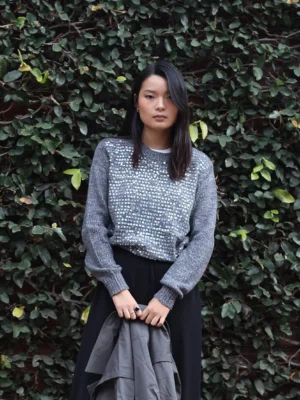 CA2402 Sweater de lana con lentejuelas WATERFORD