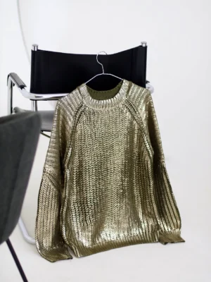 CA2414 Sweater Metalizado Cuello U CARIBE