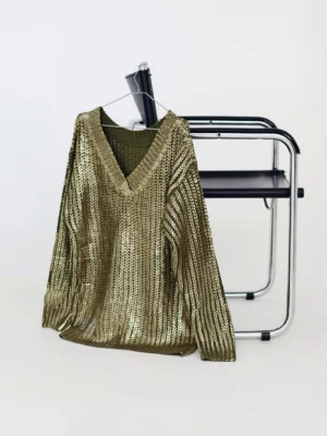 CA2415 Sweater Metalizado escote V MAINE