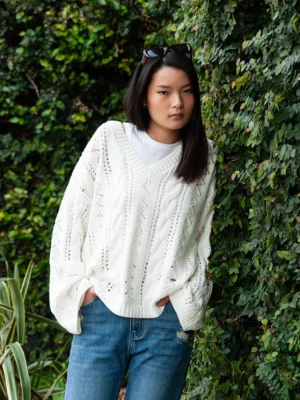 KN022 Sweater Calado Cuello V VIENA